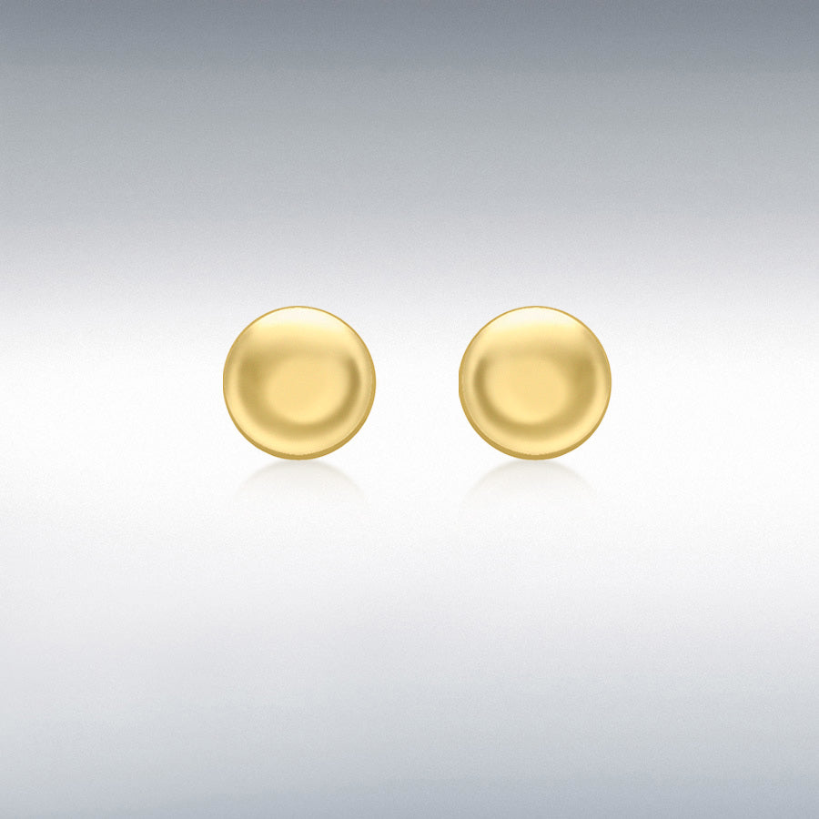 9ct Yellow Gold Flat Button Stud Earrings