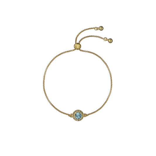 TED BAKER SOLETA: Solitaire Sparkle Crystal Adjustable Bracelet Gold/Blue