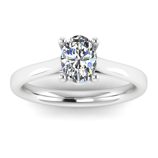 Oval Diamond Solitaire Ring
