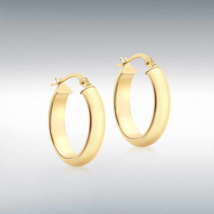 9ct Yellow Gold Polished Oval Creole Earrings