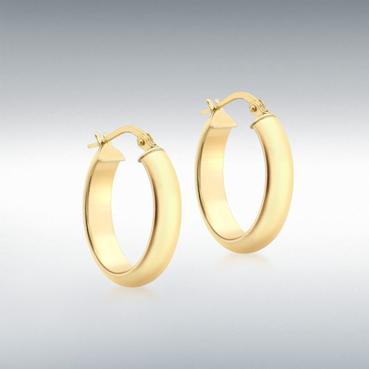 9ct Yellow Gold Polished Oval Creole Earrings