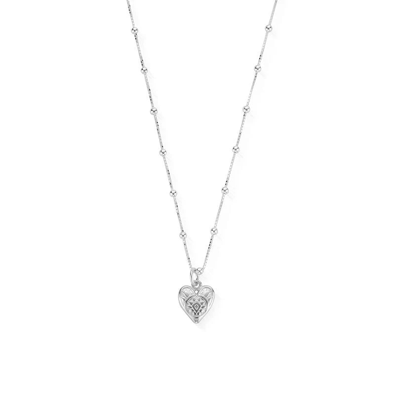 Bobble Chain Decorated Heart Necklace