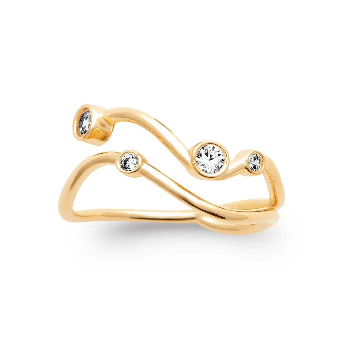 Drifting Light Open Wave Ring