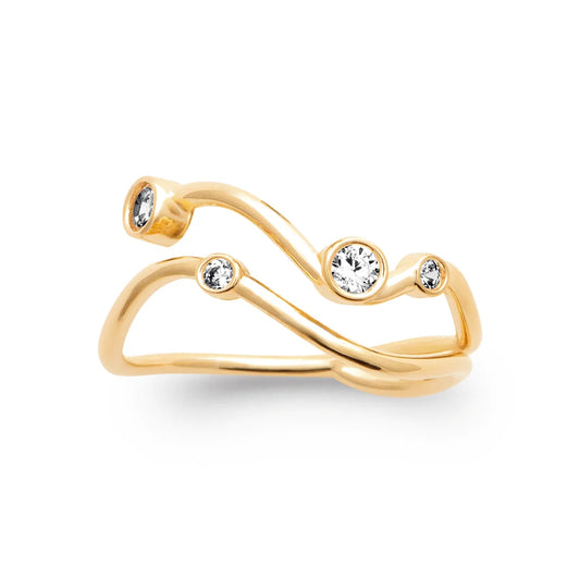 Drifting Light Open Wave Ring
