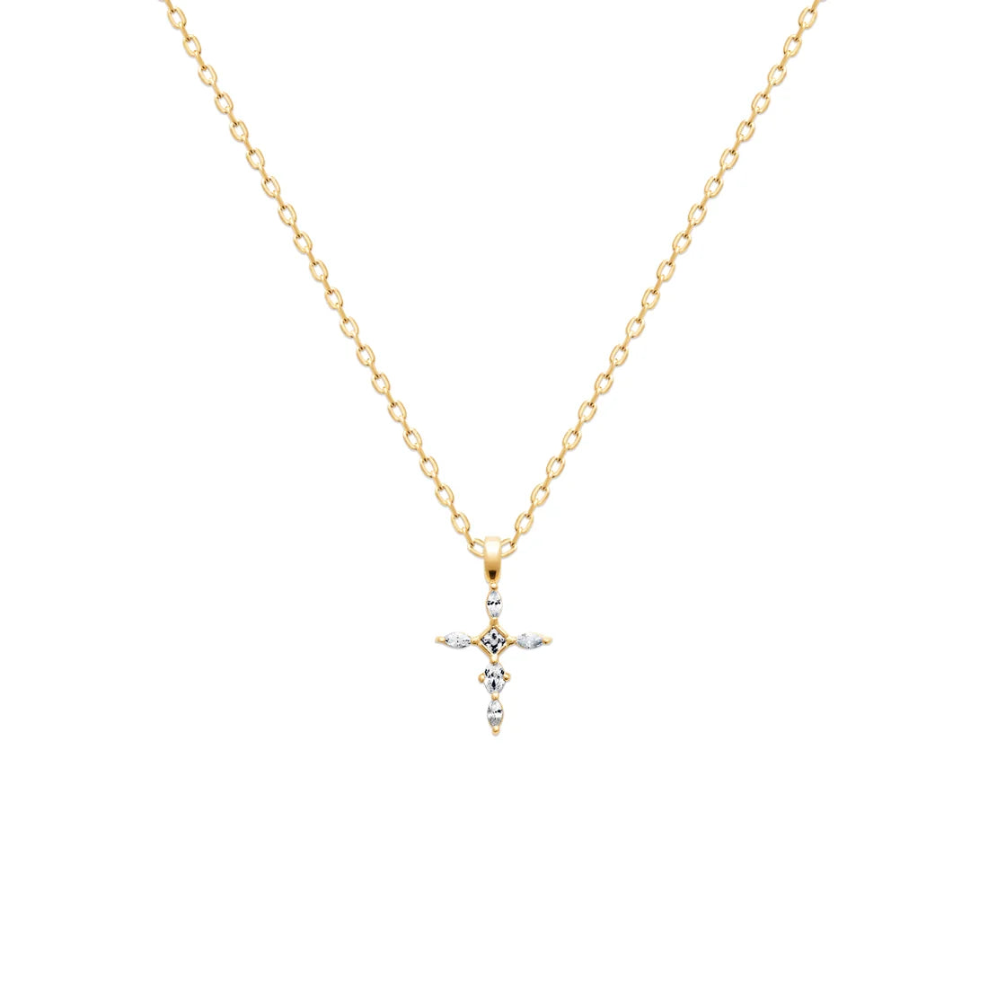 Polar Light Cross Pendant White Cubic Zirconia
