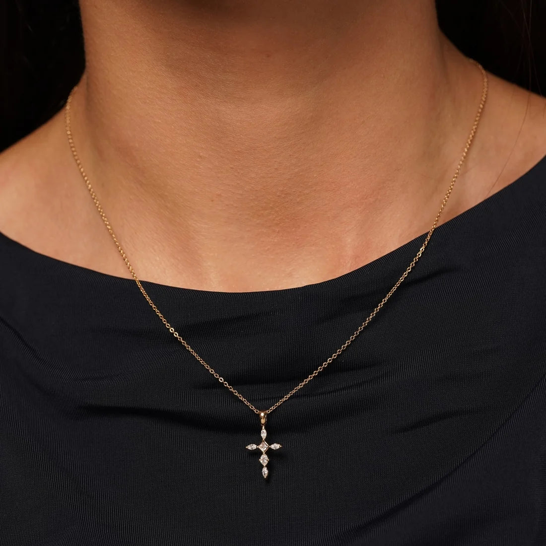 Polar Light Cross Pendant White Cubic Zirconia