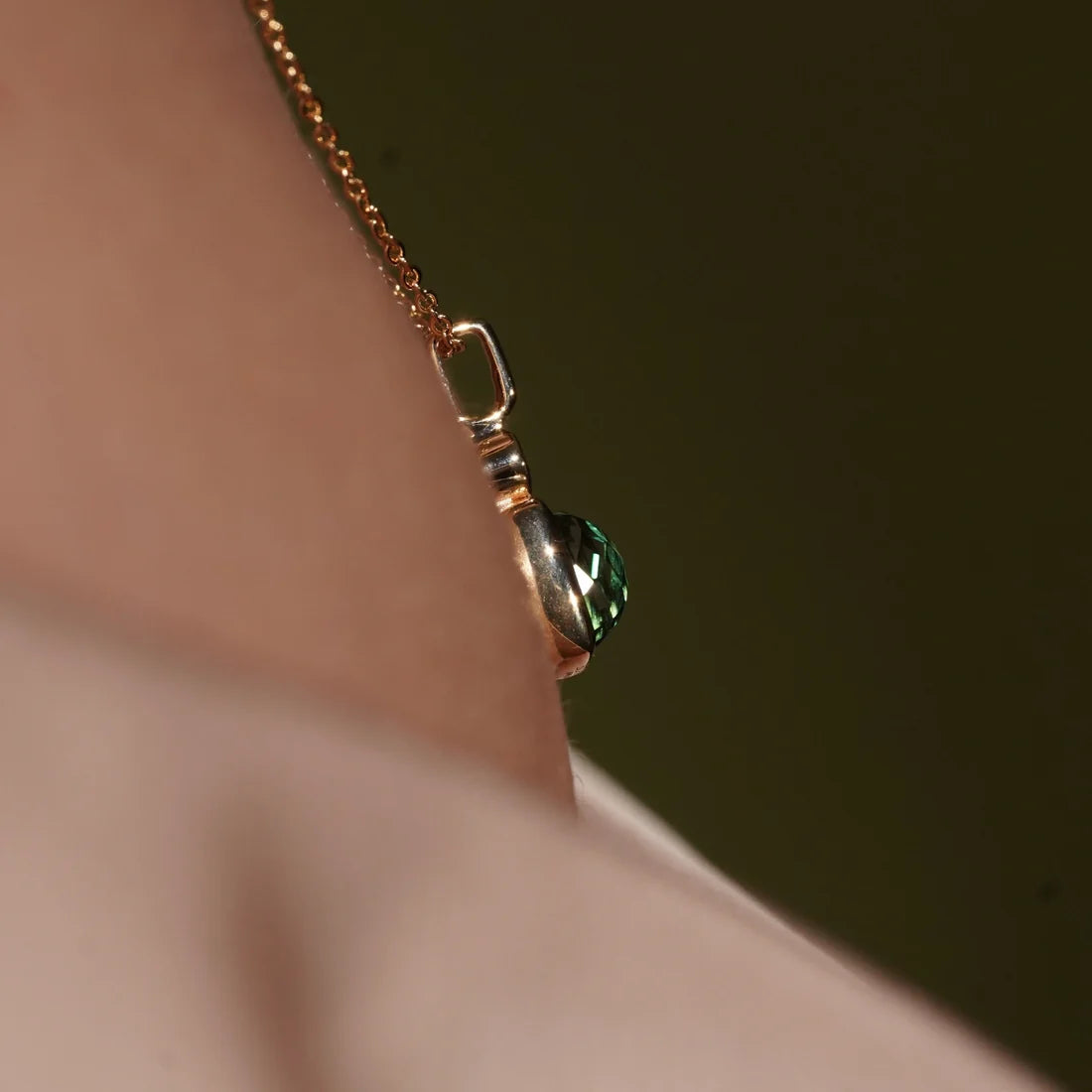 Lush Garden Green Quartz Pendant & Chain