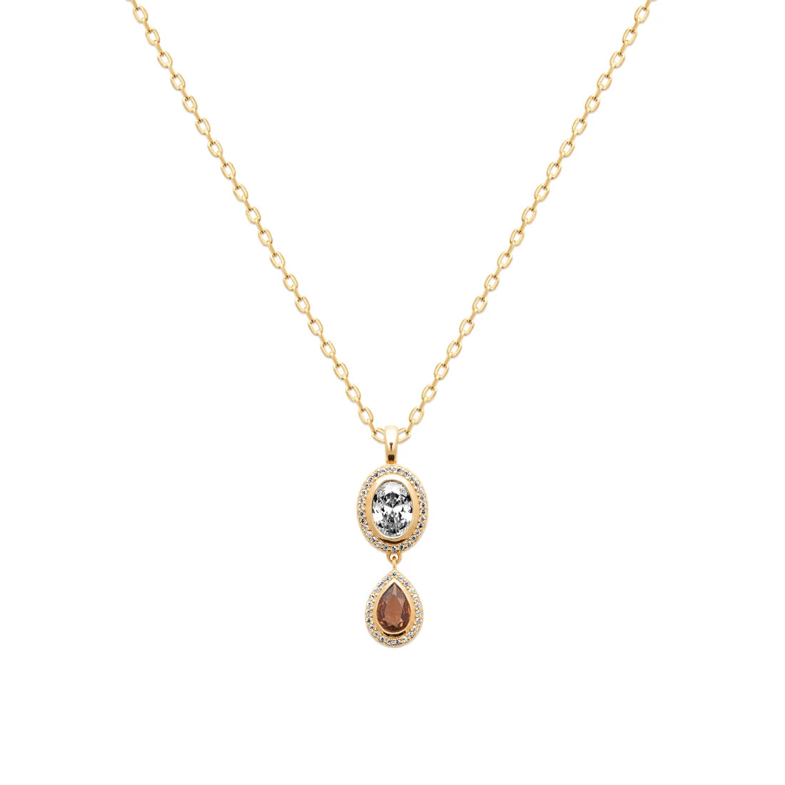 Twin Orbit Pendant Necklace