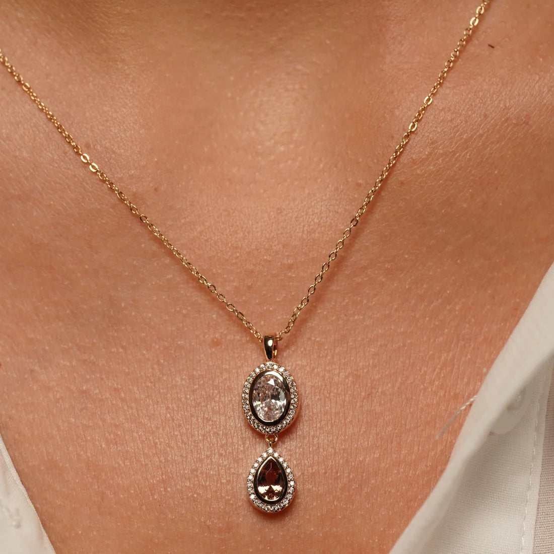 Twin Orbit Pendant Necklace