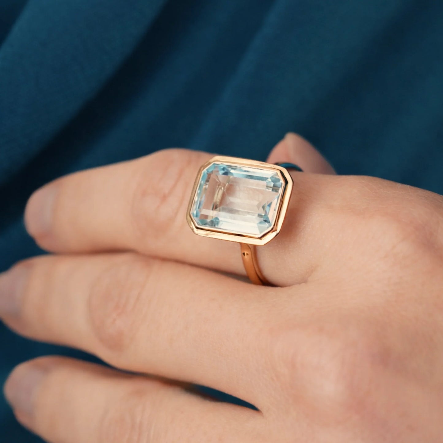 Lagoon Blue Topaz Ring