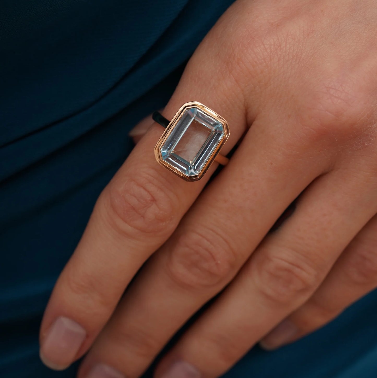 Lagoon Blue Topaz Ring