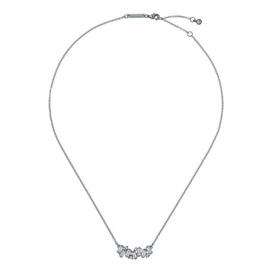 TED BAKER CLARITA: Crystal Cluster Pendant Necklace Silver Tone