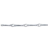 Dapped Bar & Link Chain Sterling Silver Bracelet