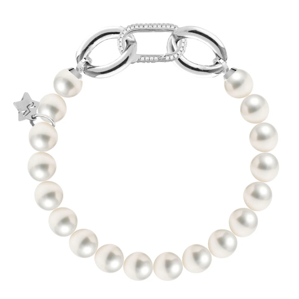 Pearl Bracelet with Silver Tone Clasp