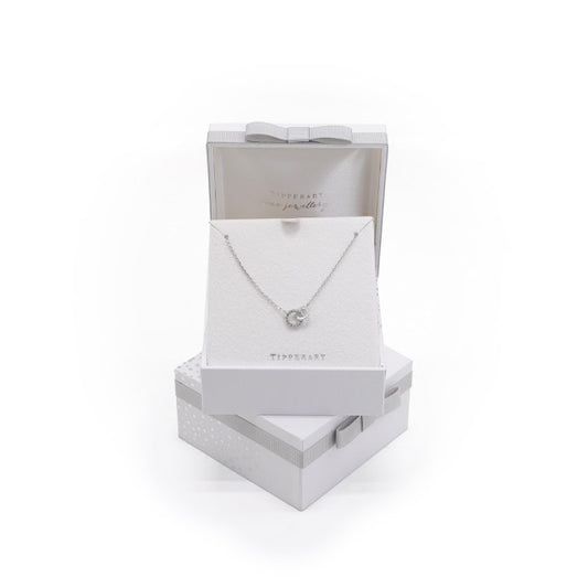Silver Polished & CZ Circle Pendant
