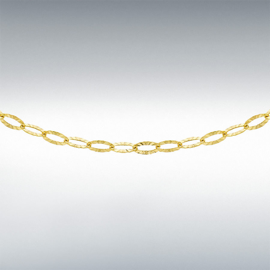 9ct Yellow Gold Diamond Cut Link Chain