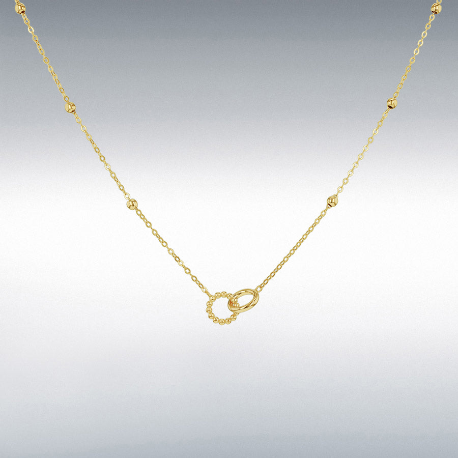 9ct Yellow Gold Double Rings Necklace