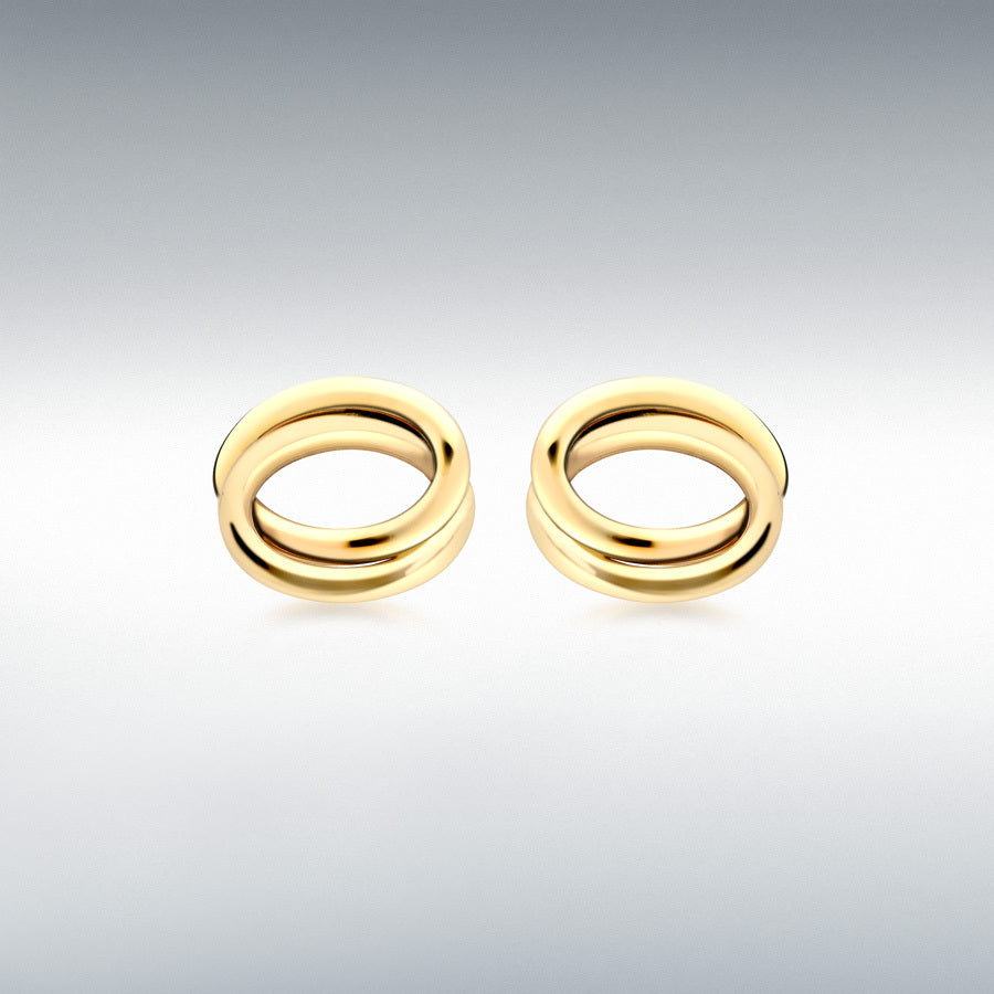 9ct Yellow Gold Oval Stud Earrings