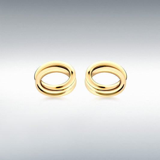 9ct Yellow Gold Oval Stud Earrings