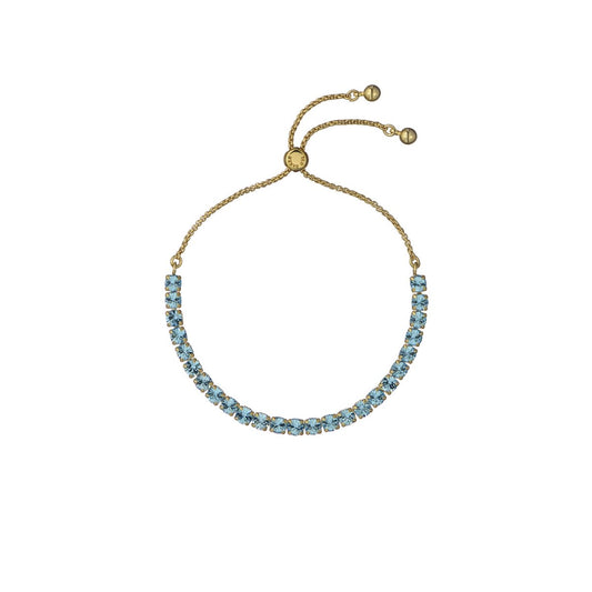 TED BAKER MELRAH: Crystal Adjustable Tennis Bracelet Gold Tone