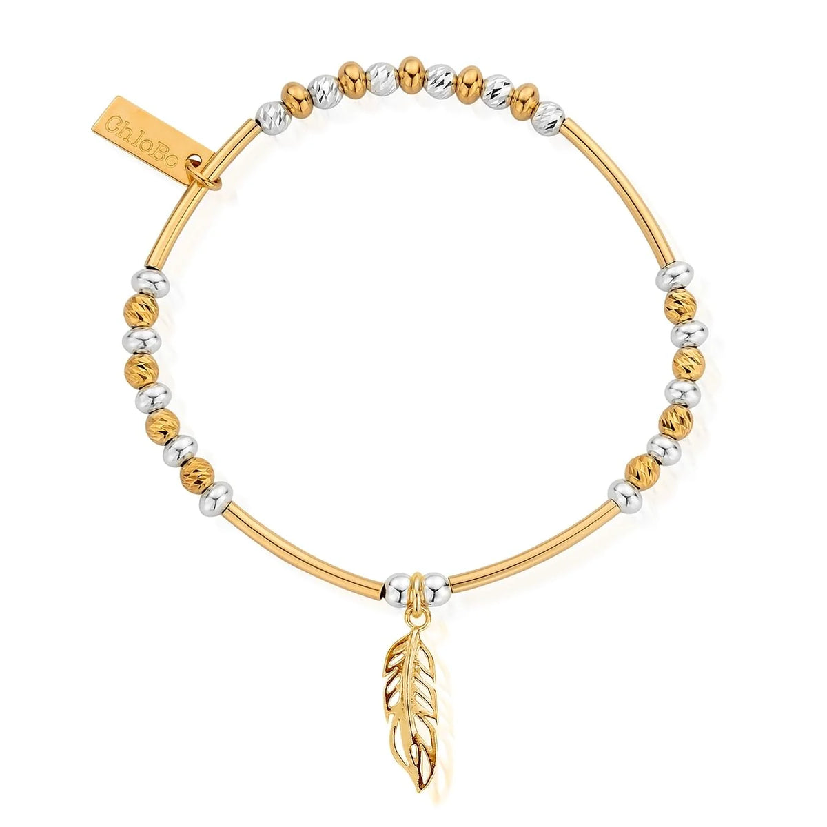Mixed Metal Filigree Feather Bracelet