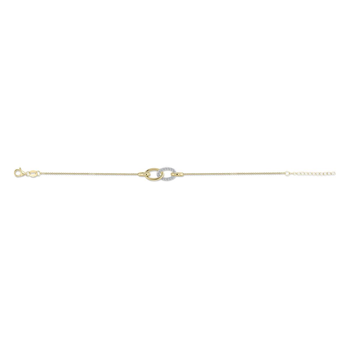 Golden Cz Oval Link Bracelet