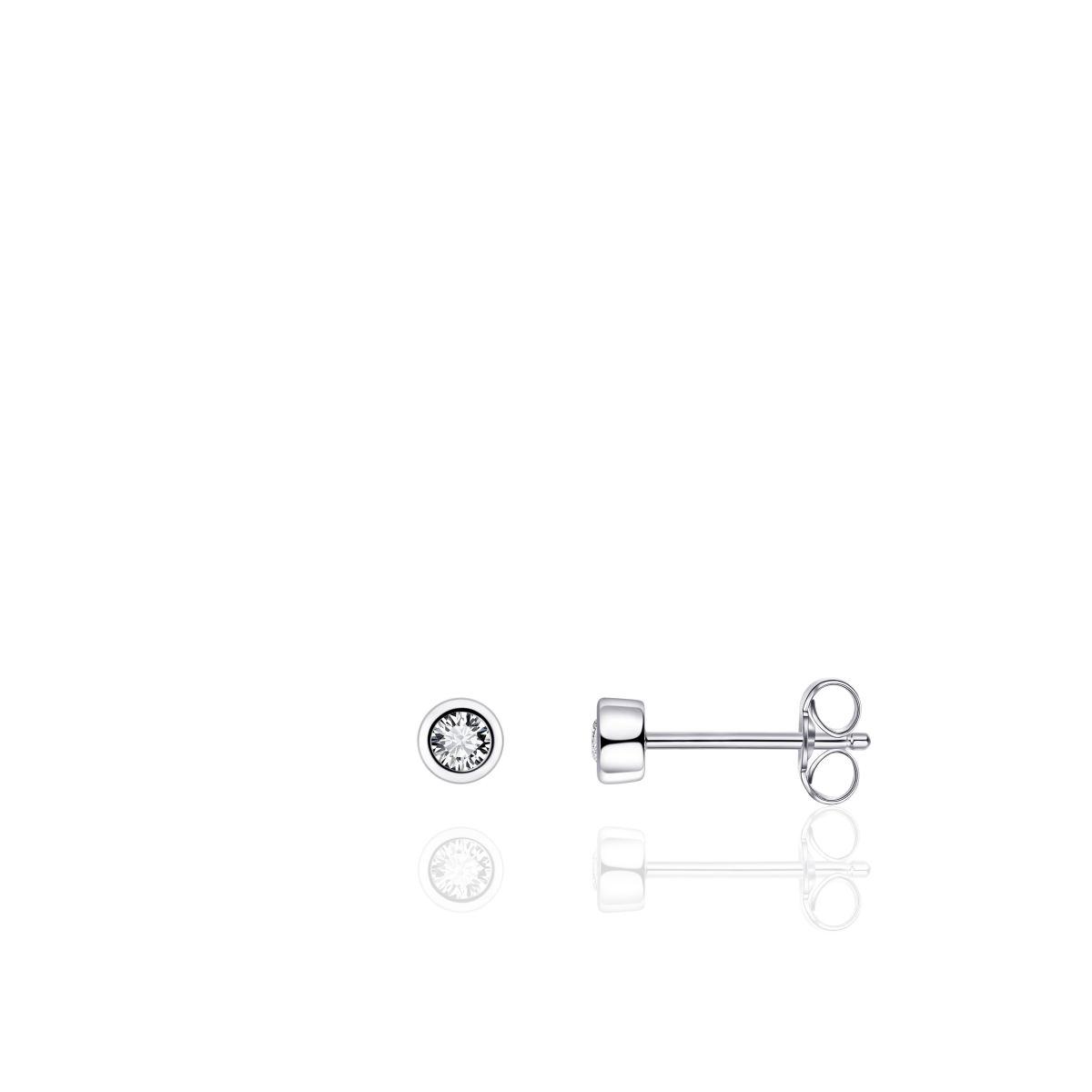 Gisser Silver Cz Stud Earrings