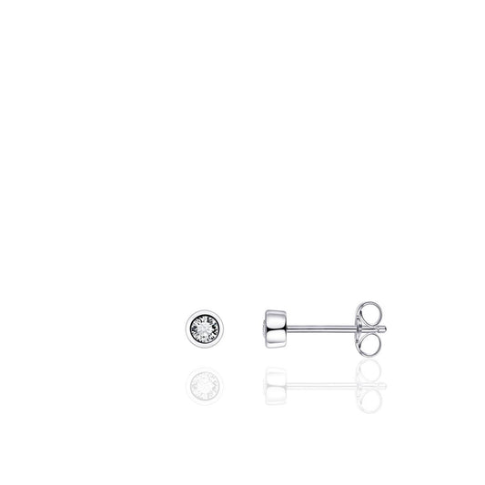 Gisser Silver Cz Stud Earrings
