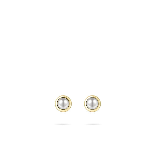 Gold Pearl Stud Earrings