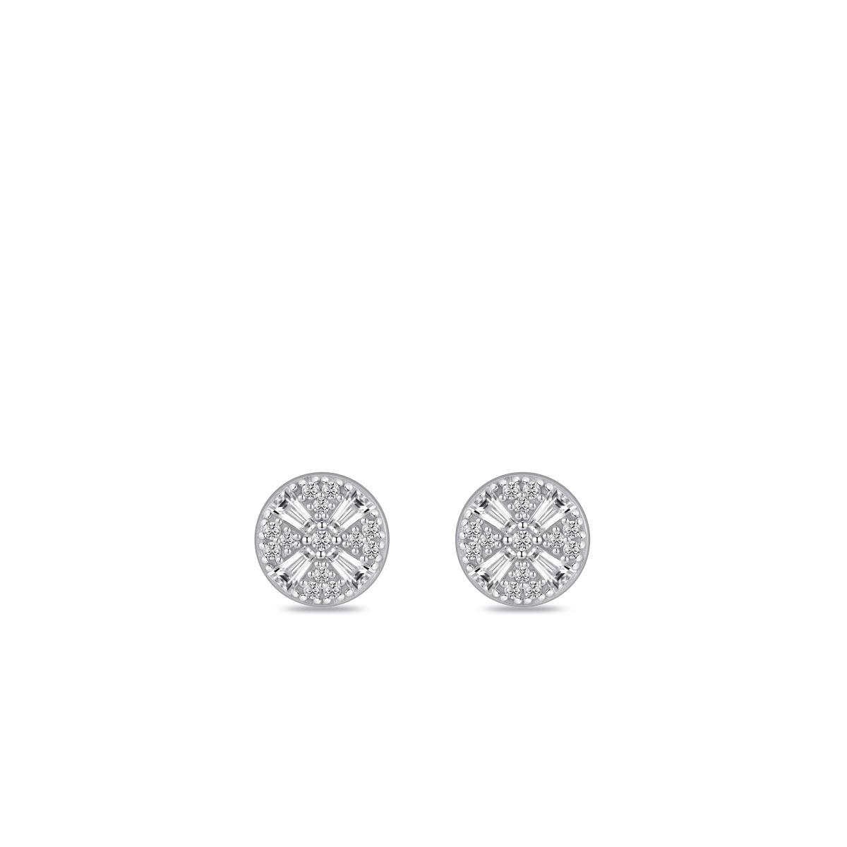 Gisser Circle Cz Stud Earrings