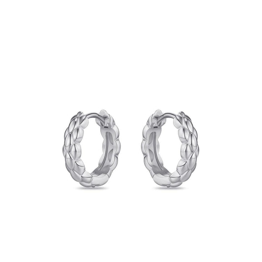Gisser Silver Weave Hoop Earrings