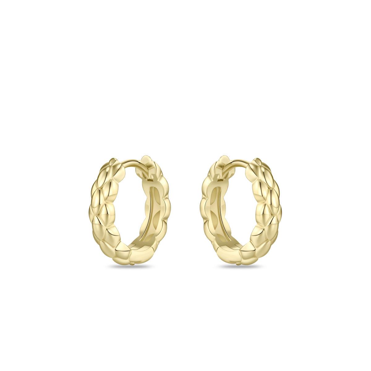 Gisser Gold Tone Weave Hoops