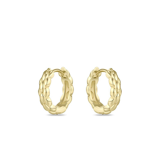 Gisser Gold Tone Weave Hoops