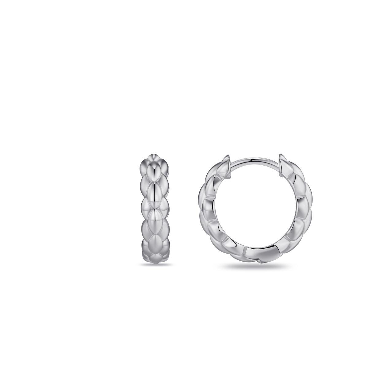 Gisser Silver Weave Hoop Earrings