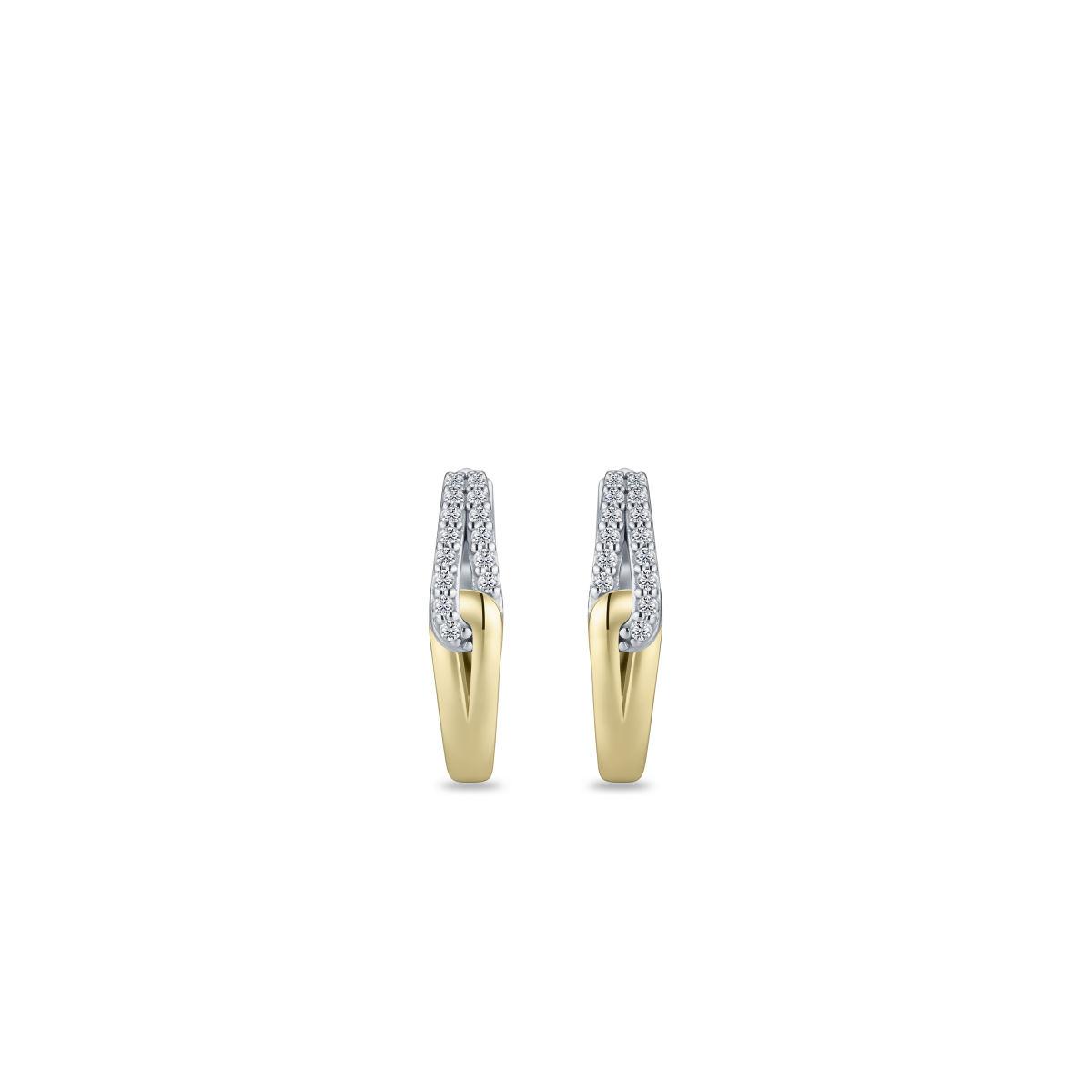 Gisser Silver/Gold Duo Tone Hoop Earrings