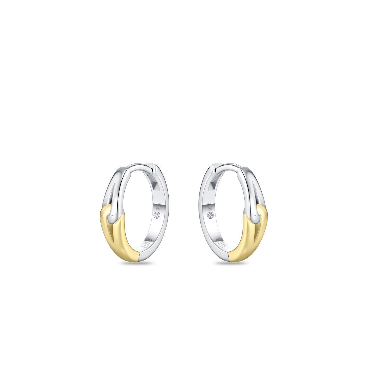 Gisser Silver/Gold Duo Tone Hoop Earrings