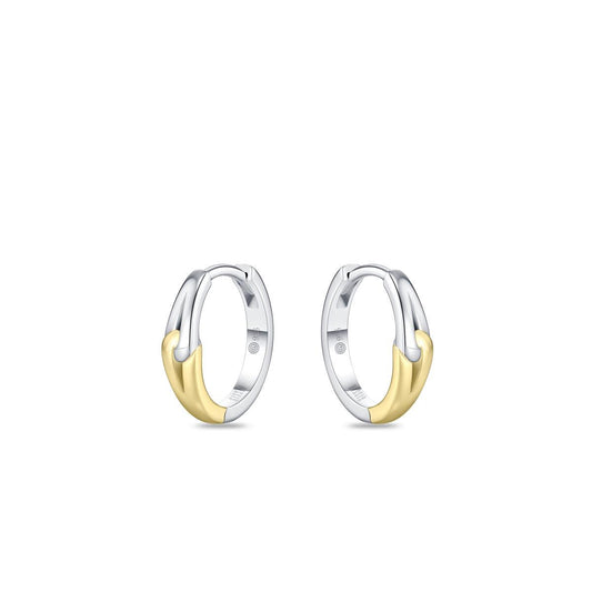 Gisser Silver/Gold Duo Tone Hoop Earrings