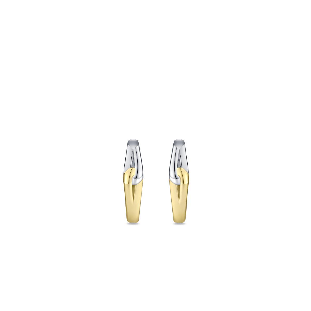 Gisser Silver/Gold Duo Tone Hoop Earrings