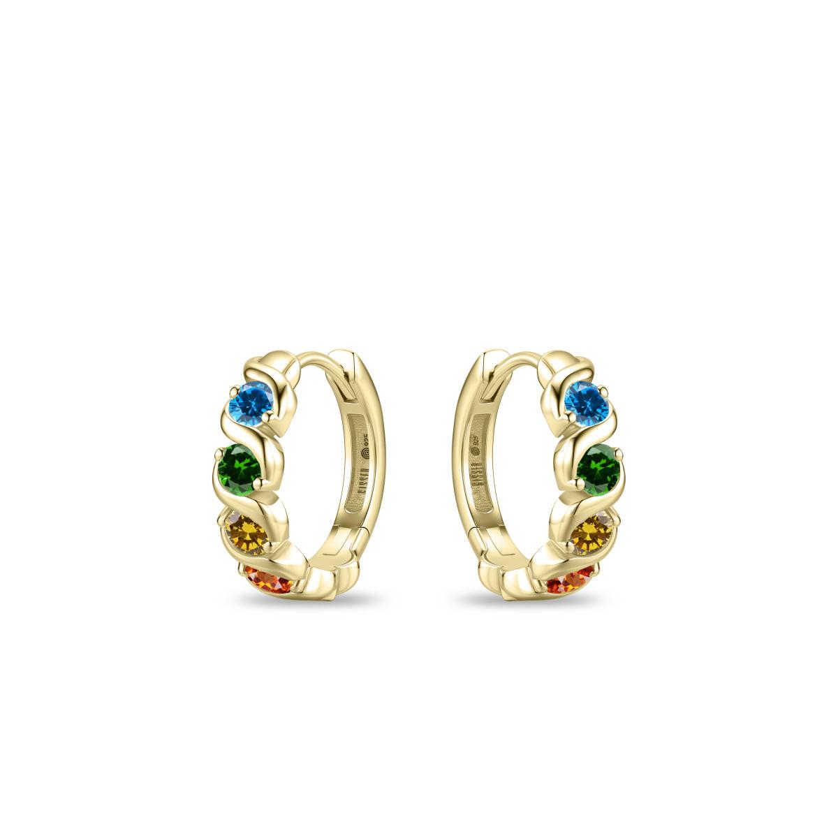 Gisser Golden Multi Coloured Hoop Earrings