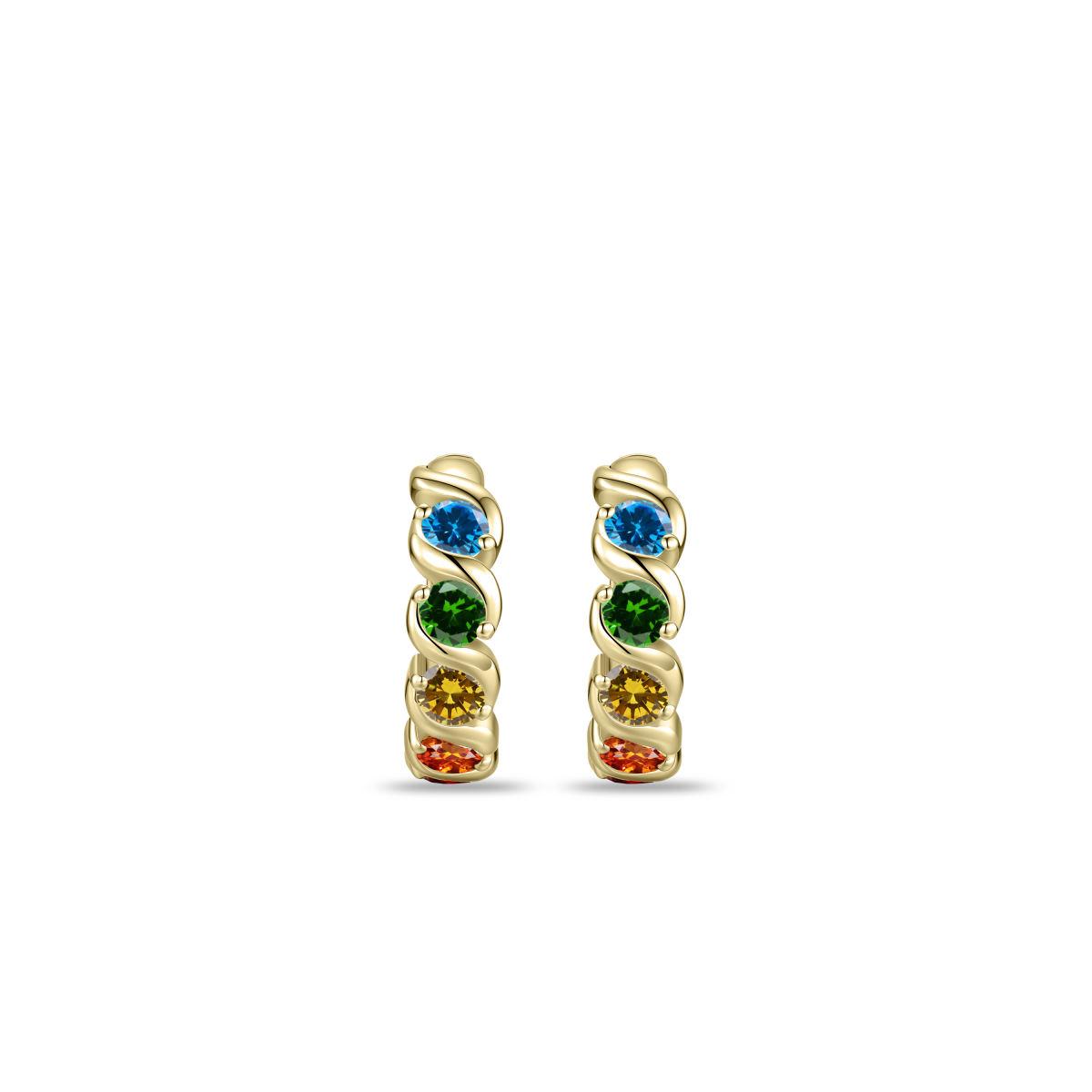 Gisser Golden Multi Coloured Hoop Earrings