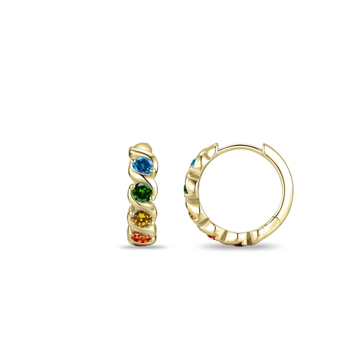 Gisser Golden Multi Coloured Hoop Earrings