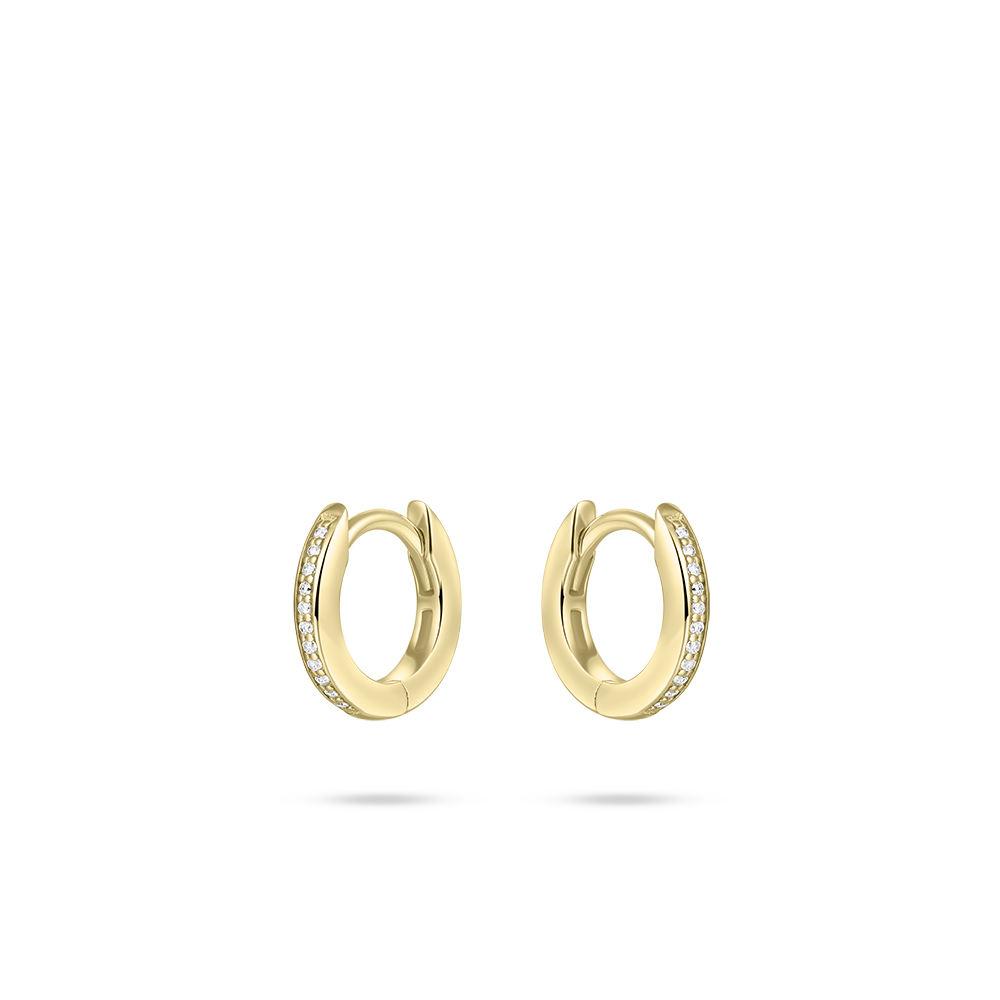 Gisser Cz Pave Set Gold Hoops