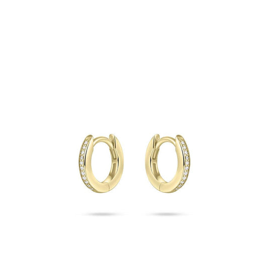 Gisser Cz Pave Set Gold Hoops