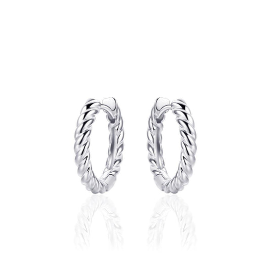 Gisser Silver Twist Hoops