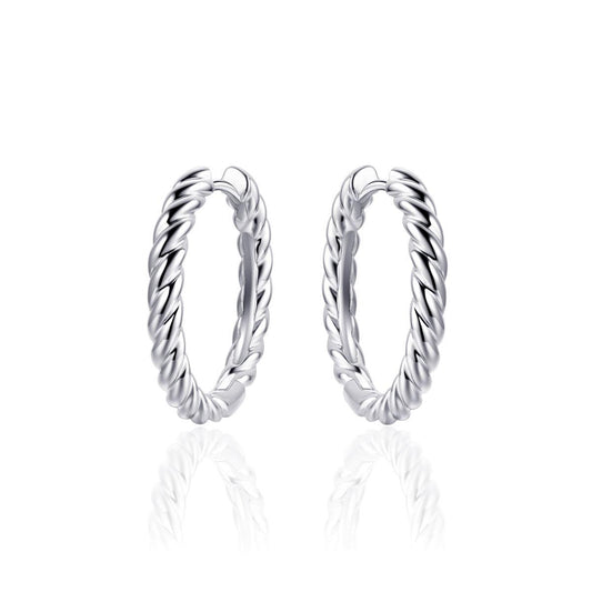 Gisser Silver Twist Hoops