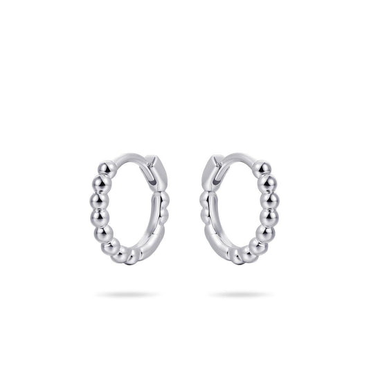 Gisser Silver Beaded Hoops