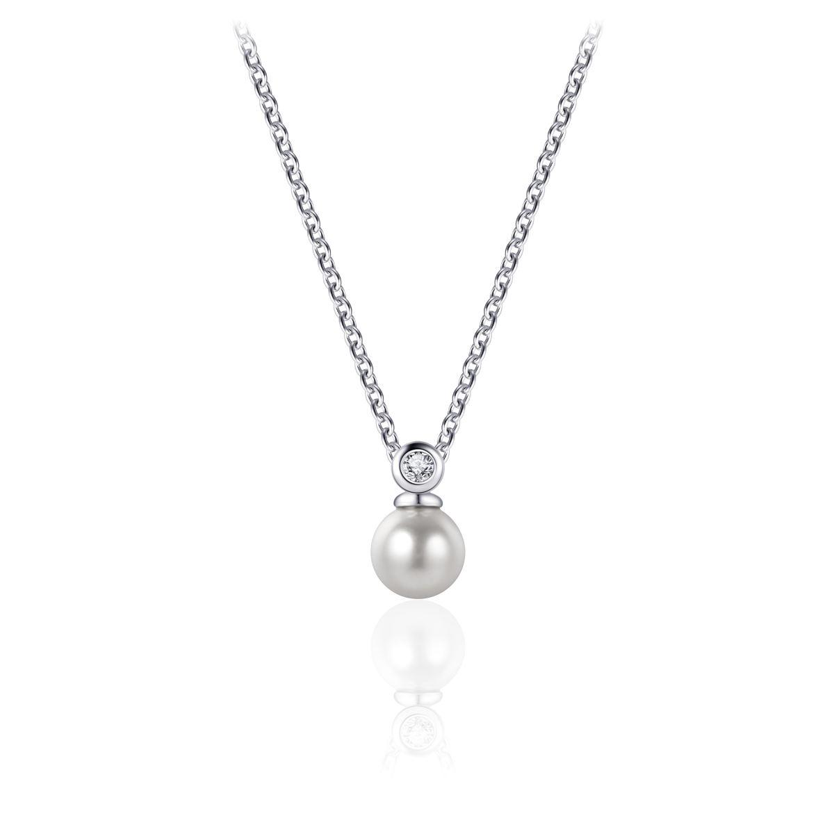 Silver Pearl Pendant Necklace