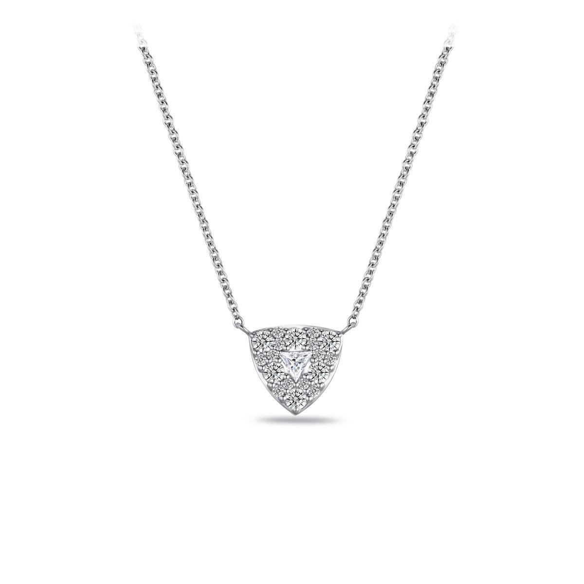 Gisser Silver Cz Triangle Pendant Necklace