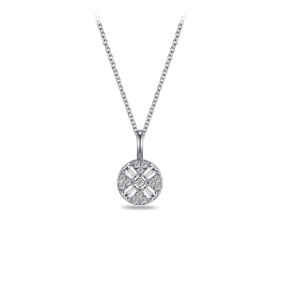 Gisser Silver Cz Circle Pendant Necklace