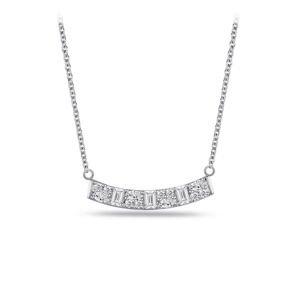 Gisser Silver Cz Bar Necklace